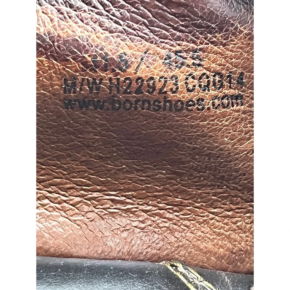Born Men Brown‎ Leather Derby Shoes Lace Up Lug Sole Handcrafted Comfort Sz 11.5
